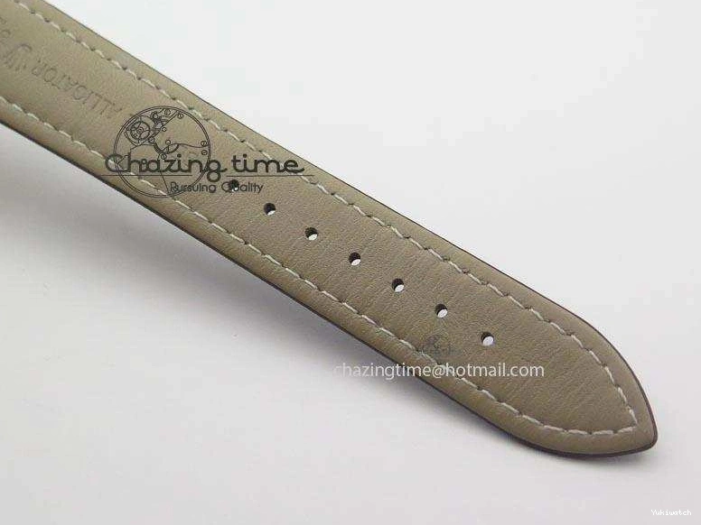 On YG A2824 Leather Brown Dial Date Cellini Strap Numeral White 0318